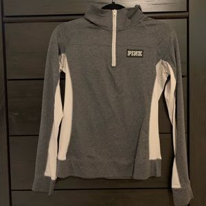 Small PINK by VS workout quarter zip pull over